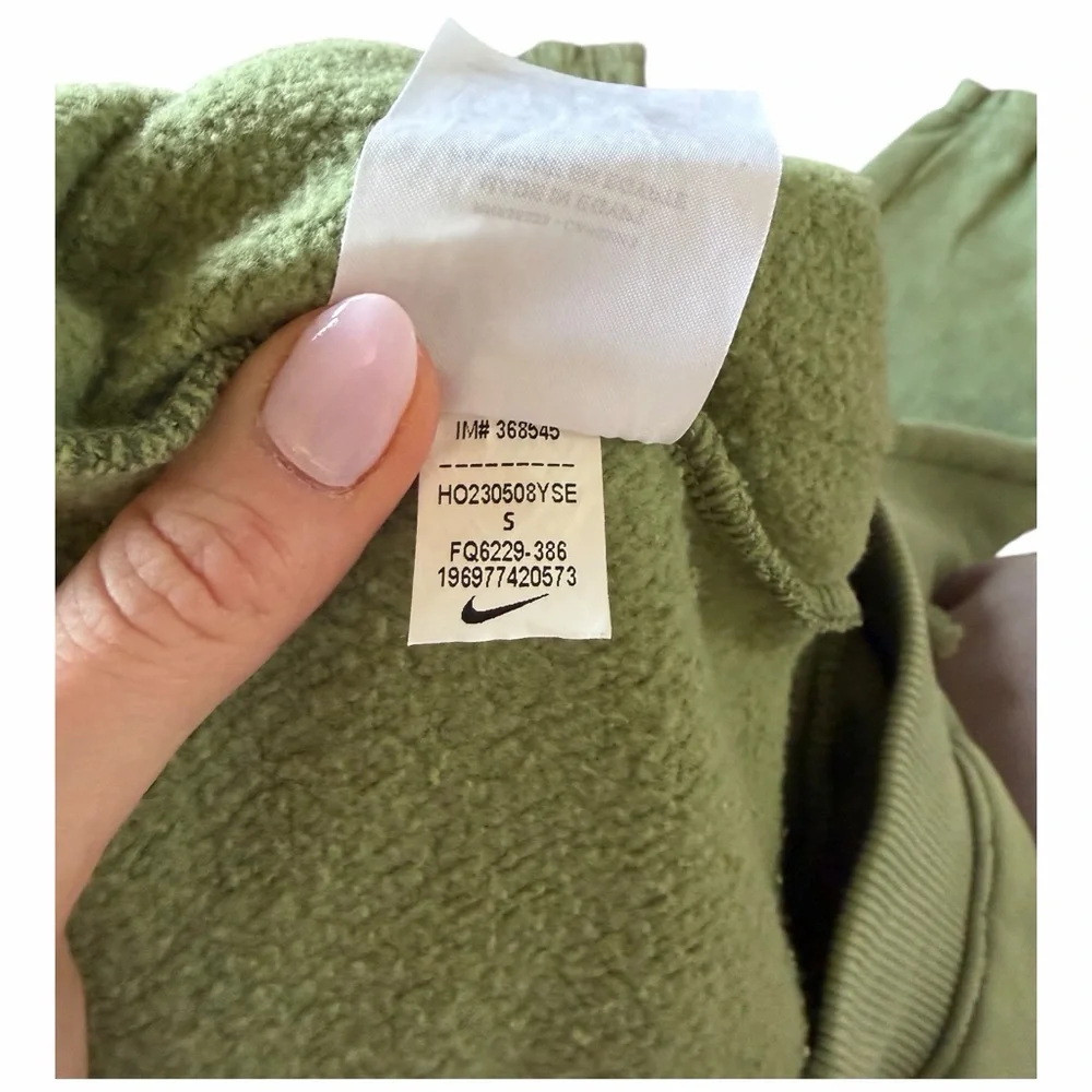 Nike Phoenix Fleece Joggers Washed‎ Green High Rise Sweatpants Size S Womens